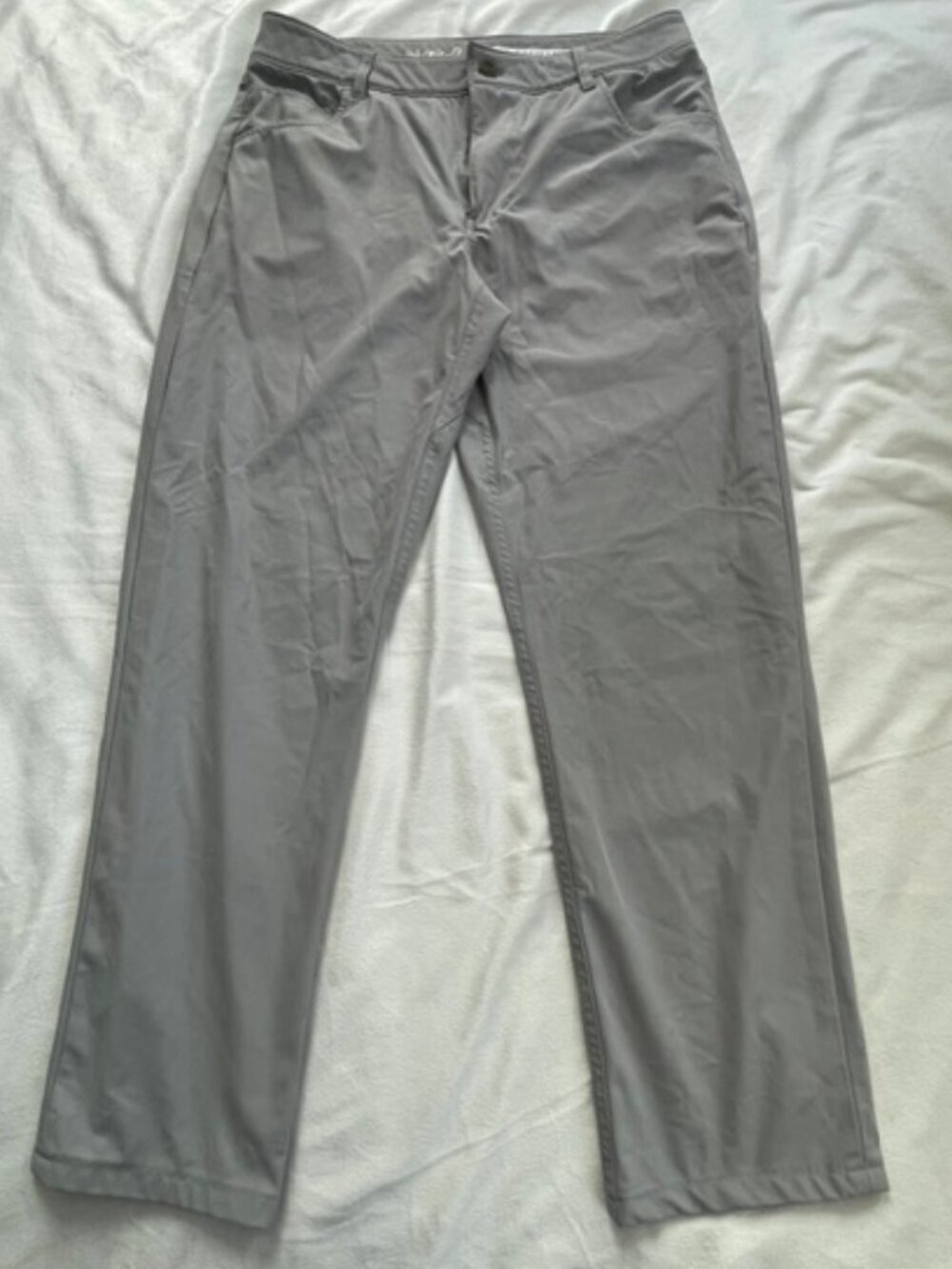 johnnie-O Men's PREP-FORMANCE Chino Long Pants, Gray, 36x32